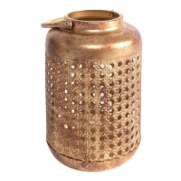 Castiçal de metal de cobre 13 x 20,3 cm - Dcasa