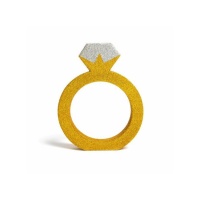 Peça central do anel de ouro e prata brilhante de 16,5 x 20,5 cm