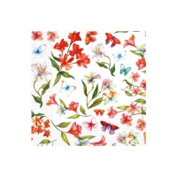 Guardanapos de flores e borboletas de 16,5 x 16,5 cm - 20 unidades