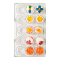 Forma para bombons de praliné primavera - Decora - 15 cavidades