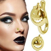 Piercing para nariz com desenho de abóbora