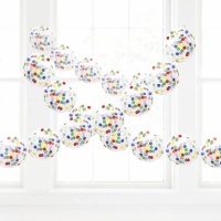 Grinalda de balão com confetis multicoloridos - Único - 15 unidades
