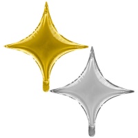 Balão metálico estrela de 4 pontas 45 cm
