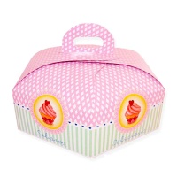 Caixa hexagonal para bolos com asa 40 x 40 x 10 cm