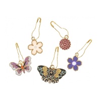 Marcadores de ponto de aço em forma de borboletas e flores - Milward - 5 unidades