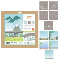 Kit de Stencils de Dinossauro - 10 peças