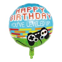 Balão Feliz Aniversário Videojogos 45cm