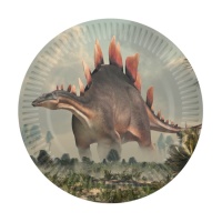 Pratos de Dinossauros de jurássico de 18 cm - 8 unidades