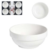 Tigela de 9 cm redonda de porcelana branca - 6 unidades