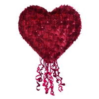 Piñata 3D em forma de coração vermelho 40 x 40 x 20 cm