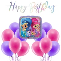 Pacote de decoração de festa Shimmer and Shine - 22 peças