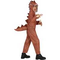Fato de dinossauro castanho para menino