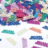 Happy Birthday Confetti colorido metálico 14 gramas