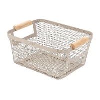 Cesta de metal de 24,3 x 17,3 x 11 cm