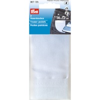 Bolso médio das calças 14 x 17 cm branco - Prym - 2 pcs.