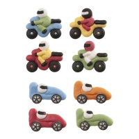 Figuras de açúcar de Carros e Motos - Dekora - 48 unidades