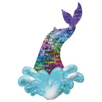 99 x 68 cm balão de cauda de sereia colorido - Anagrama