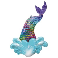 Balão colorido cauda de sereia 99 x 68 cm - Anagrama