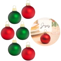 Bola de natal para cartão de lugar 4 x 5,5 cm - 6 pcs.