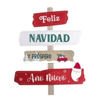 Estatueta Feliz Natal e Feliz Ano Novo 54 x 15 x 66,5 cm
