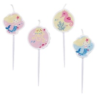 Velas Be a Mermaid 7 cm - 4 unidades