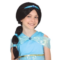 Peruca de princesa Jasmine para crianças