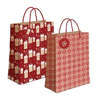 Bolsa de presente de 14 x 11,5 x 6,7 cm kraft com design natalino - 1 unidade