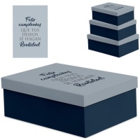 Caixa rectangular Happy Birthday blue - DCasa - 3 pcs.