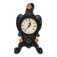 Relógio de mesa antigo com abóboras de 24 x 14 cm