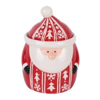 Pote de Papai Noel com tampa de 9 x 12,5 cm - 1 unidade