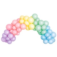 Grinalda de balões pastel arco-íris de 2,5 m - Oh yeah! - 40 unidades