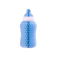 Pendente favo de mel em forma de biberão azul - 30 cm