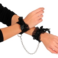 Pulseira algemas de renda preta