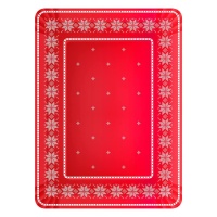 Tabuleiro de Natal em cartão rectangular com bordado vermelho 25 x 34 cm - 1 pc.