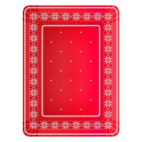 Tabuleiro de Natal em cartão rectangular com bordado vermelho 25 x 34 cm - 1 pc.