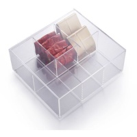 Caixa de chá transparente - 6 compartimentos