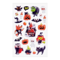 Autocolantes casa assombrada Halloween com volume - 1 folha