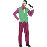 Fato de Jocular Joker Villain para homem