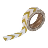 Fita Washi setas metal dourado - 10 m