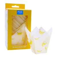 Cápsulas de tulipa de papel para muffins de banana - PME - 24 unid.