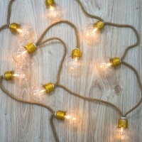 Grinalda de luz rústica com lâmpadas accionadas a pilhas - 1,65 m