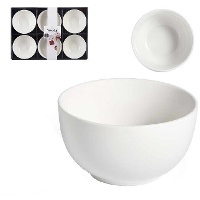 Tigela de 10,7 cm redonda de porcelana branca - 6 unidades