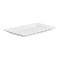 Bandeja de porcelana branca 34,5 x 20,5 x 2,5 cm