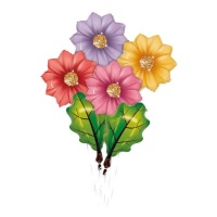 Balão de flores e folhas - 6 unidades