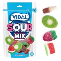 Saco de gomas cobertas com pica pica - Sour mix - Vidal - 180 gr