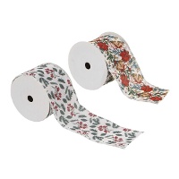 Fita decorativa de Natal com flores de 2,70 m - 1 unidade