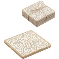 Bases para copos com flores - 4 peças