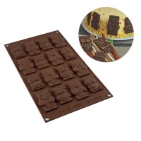 Molde de coruja de chocolate de silicone 17 x 29,5 cm - Silikomart - 16 cavidades