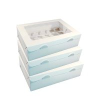 Caixa branca para 24 mini cupcakes de 33 x 25 x 7,5 cm - Sweetkolor - 5 unidades