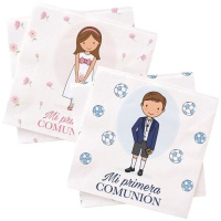 Guardanapos para Primeira Comunhão de menino ou menina de 16,5 x 16,5 cm - 20 unidades